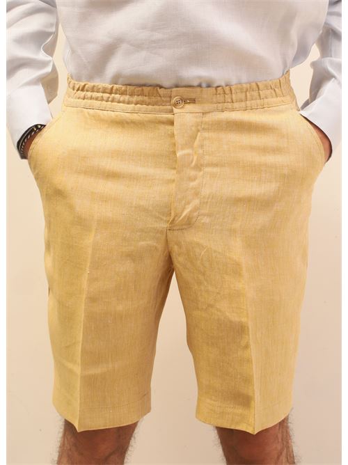bermuda sartoriale in lino senape Mik Mak | BERMUDALINOSENAPE